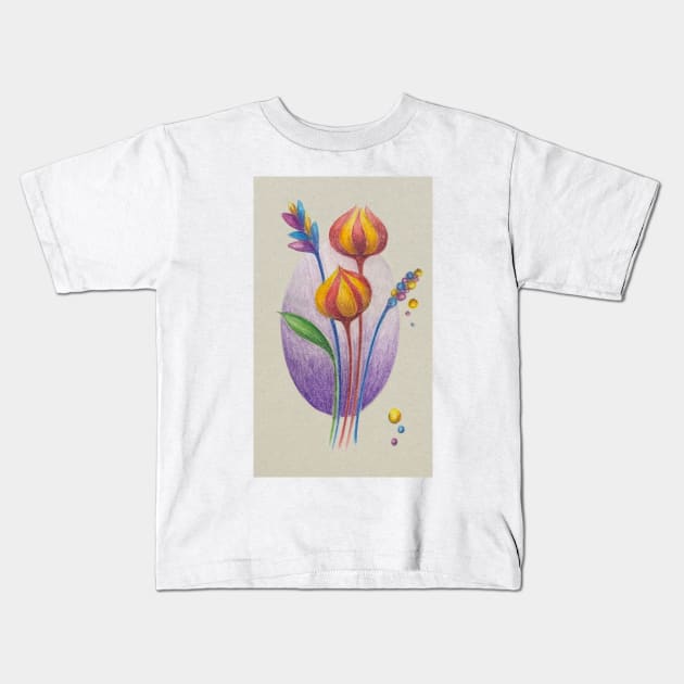 Flower lanscape Kids T-Shirt by stupidpotato1